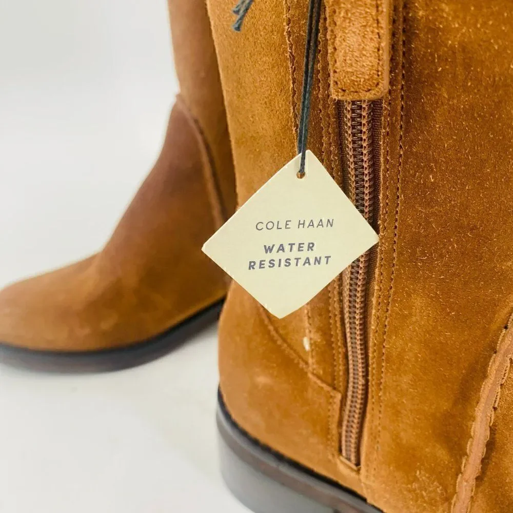 Cole Haan Size 5B Tan Water Resistant Suede Calgary Over the Knee Boots